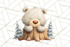 Cozy Winter Animals Clipart PNG, Neutral Woodland Critters Product Image 3
