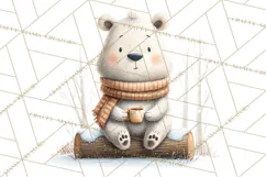 Cozy Winter Animals Clipart PNG, Neutral Woodland Critters Product Image 4