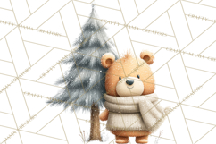 Cozy Winter Animals Clipart PNG, Neutral Woodland Critters Product Image 5