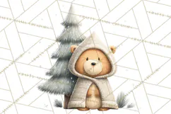 Cozy Winter Animals Clipart PNG, Neutral Woodland Critters Product Image 2