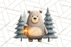 Cozy Winter Animals Clipart PNG, Neutral Woodland Critters Product Image 4