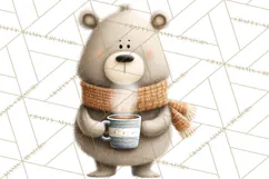 Cozy Winter Animals Clipart PNG, Neutral Woodland Critters Product Image 5