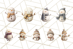 Hygge Winter Snowman PNG Cozy Neutral Christmas Clipart Product Image 7