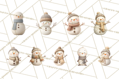 Hygge Winter Snowman PNG Cozy Neutral Christmas Clipart Product Image 8