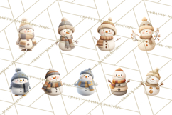 Hygge Winter Snowman PNG Cozy Neutral Christmas Clipart Product Image 9