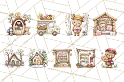 Woodland Critter Valentine Clipart, Forest Animal Post Png Product Image 9