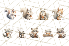 Cozy Winter Animals Clipart PNG, Neutral Woodland Critters Product Image 2