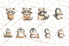 Cozy Winter Animals Clipart PNG, Neutral Woodland Critters Product Image 3