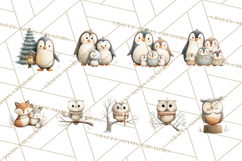 Cozy Winter Animals Clipart PNG, Neutral Woodland Critters Product Image 4