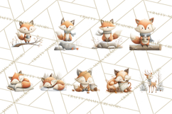 Cozy Winter Animals Clipart PNG, Neutral Woodland Critters Product Image 6