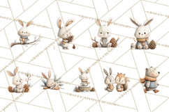 Cozy Winter Animals Clipart PNG, Neutral Woodland Critters Product Image 8