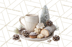 Winter Treats &amp; Drinks Clipart PNG, Neutral Winter Food Png Product Image 5