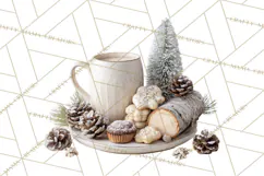 Winter Treats & Drinks Clipart PNG, Neutral Winter Food Png Product Image 5