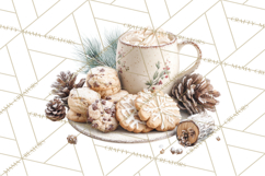 Winter Treats &amp; Drinks Clipart PNG, Neutral Winter Food Png Product Image 2