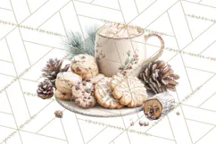 Winter Treats & Drinks Clipart PNG, Neutral Winter Food Png Product Image 2