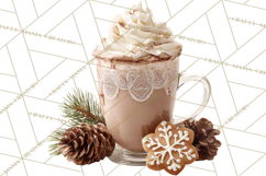 Winter Treats &amp; Drinks Clipart PNG, Neutral Winter Food Png Product Image 3