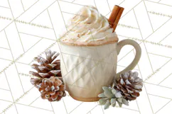 Winter Treats & Drinks Clipart PNG, Neutral Winter Food Png Product Image 3