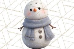 Hygge Winter Snowman PNG Cozy Neutral Christmas Clipart Product Image 3