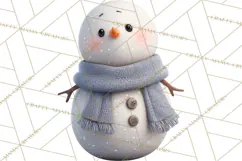 Hygge Winter Snowman PNG Cozy Neutral Christmas Clipart Product Image 3