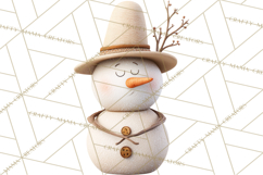 Hygge Winter Snowman PNG Cozy Neutral Christmas Clipart Product Image 4