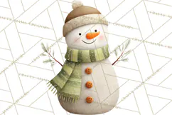 Hygge Winter Snowman PNG Cozy Neutral Christmas Clipart Product Image 5