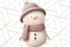 Hygge Winter Snowman PNG Cozy Neutral Christmas Clipart Product Image 2