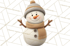 Hygge Winter Snowman PNG Cozy Neutral Christmas Clipart Product Image 3