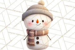 Hygge Winter Snowman PNG Cozy Neutral Christmas Clipart Product Image 4