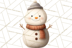 Hygge Winter Snowman PNG Cozy Neutral Christmas Clipart Product Image 2