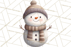Hygge Winter Snowman PNG Cozy Neutral Christmas Clipart Product Image 3