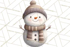 Hygge Winter Snowman PNG Cozy Neutral Christmas Clipart Product Image 3
