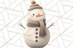 Hygge Winter Snowman PNG Cozy Neutral Christmas Clipart Product Image 4