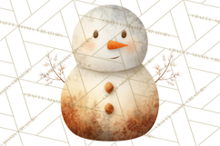 Hygge Winter Snowman PNG Cozy Neutral Christmas Clipart Product Image 3