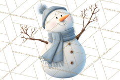 Hygge Winter Snowman PNG Cozy Neutral Christmas Clipart Product Image 5