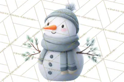 Hygge Winter Snowman PNG Cozy Neutral Christmas Clipart Product Image 2