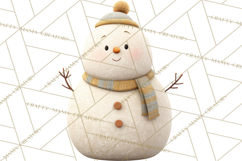 Hygge Winter Snowman PNG Cozy Neutral Christmas Clipart Product Image 3