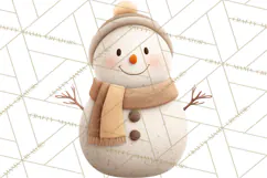 Hygge Winter Snowman PNG Cozy Neutral Christmas Clipart Product Image 5