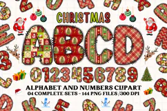 Christmas Alphabet png clipart, christmas letters doodle Product Image 1
