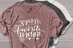 Santas favorite teacher svg, teacher life svg, christmas svg Product Image 2