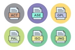Set Of File Formats Icons Product Image 1