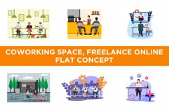 Coworking Space, Freelance Online Flat Concept Product Image 1