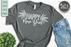 Happy New Year SVG - PNG, DXF, SVG, EPS, Cut File Product Image 5