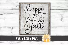 Happy Fall Y'all - Fall Sign SVG PNG DXF Cut Files Product Image 1
