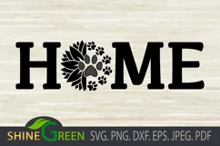 Sunflower Dog Cat Home Sign SVG with Paws Product Image 2