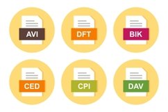 Set Of File Formats Icons Product Image 1