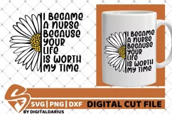 Nurse svg, Daisy Flower svg, Nurse Life svg, Medical svg Product Image 2