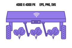 Purple Weeding Robot Icon Product Image 1
