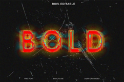 Editable Bold Neon Glitch Text Effect with Vibrant Colors Product Image 1