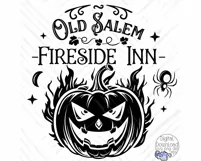 Old Salem Fireside Inn | Round Halloween Svg | Door Hanger Product Image 2