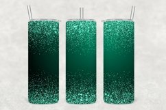 Caribbean Green Sparkle Glitter Tumbler Wrap Sublimation Product Image 1
